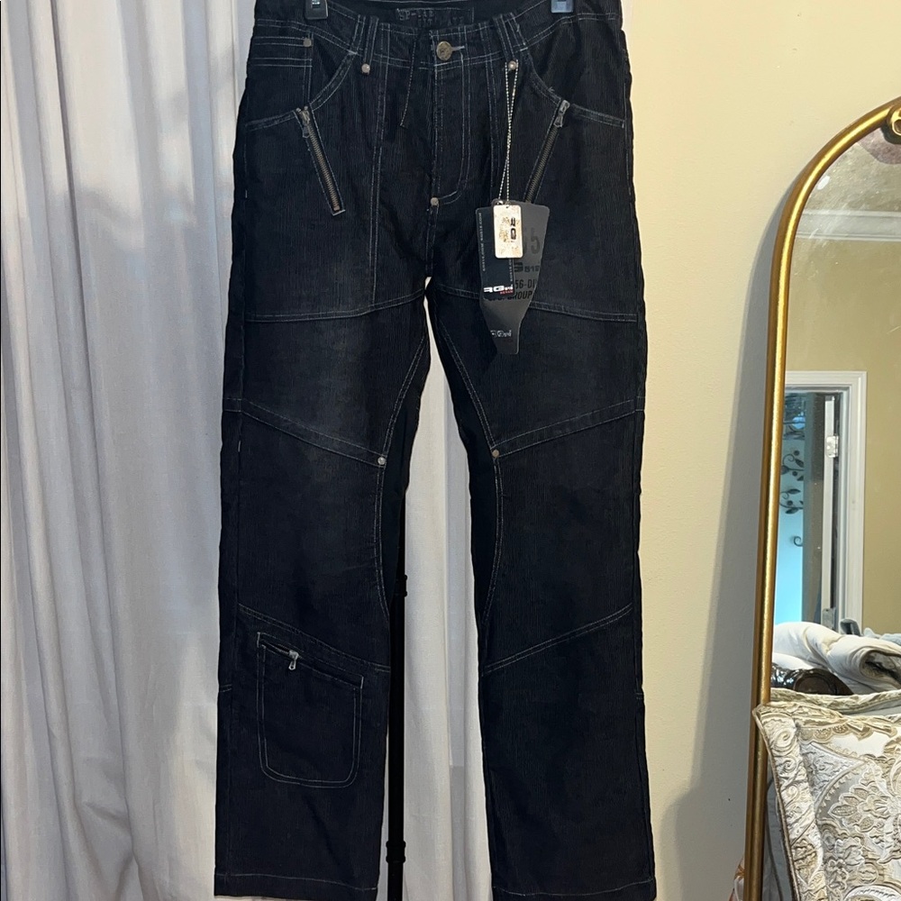 RG 512 Dark Gray Cargo Pants with Zipper Accents